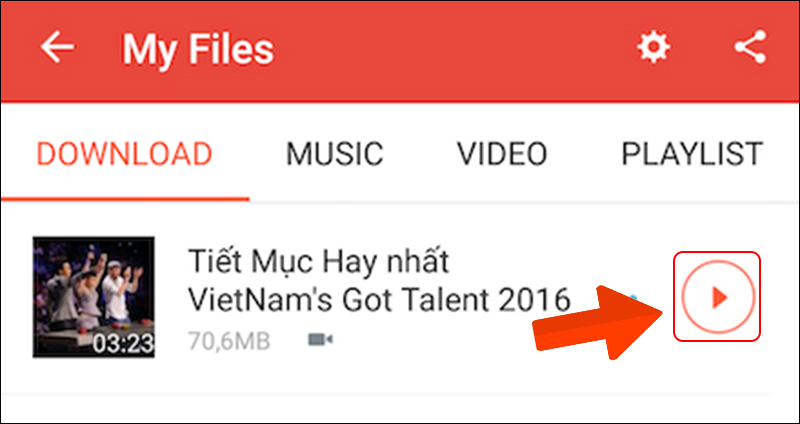 Phát video đã tải